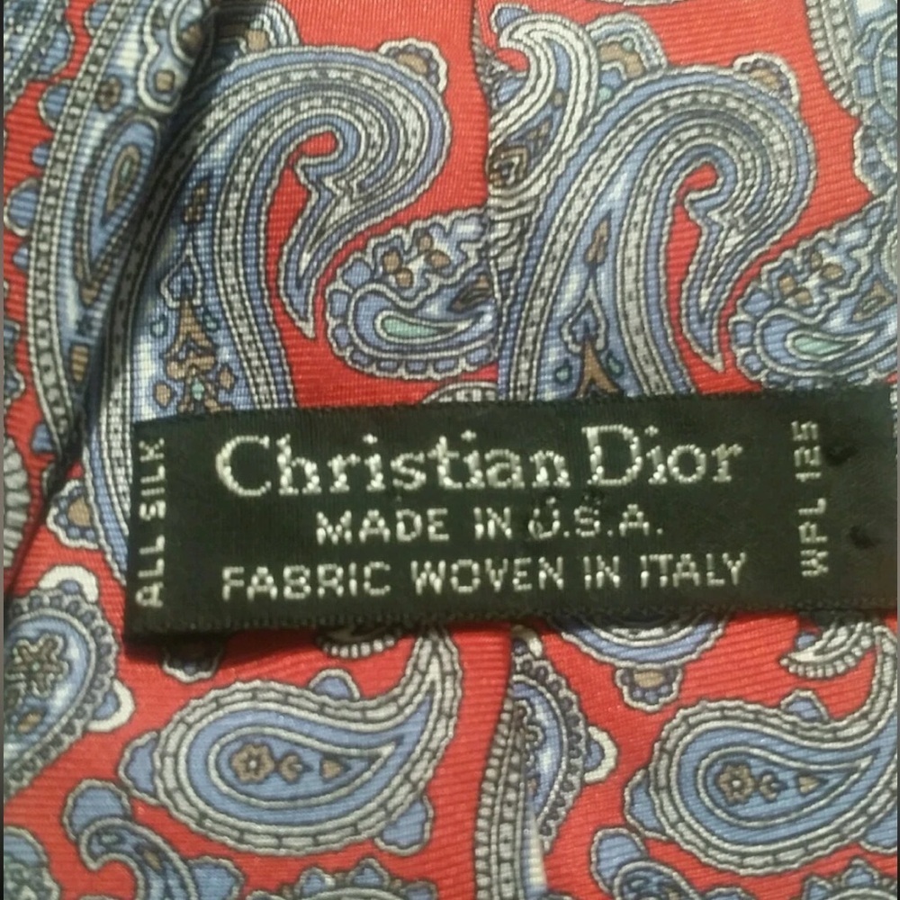 Authentic Christian dior Silk multi colored paisley print stunner tie. - Picture 3 of 14